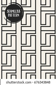 Abstract concept vector monochrome geometric pattern. Black and white minimal background. Creative illustration template. Seamless stylish texture. For wallpaper, surface, web design, textile, decor
