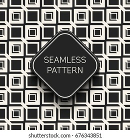 Abstract concept vector monochrome geometric pattern. Black and white minimal background. Creative illustration template. Seamless stylish texture. For wallpaper, surface, web design, textile, decor
