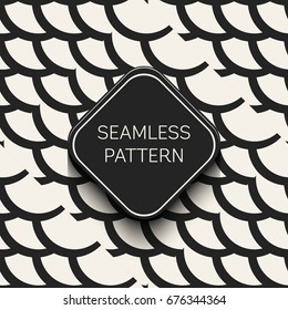 Abstract concept vector monochrome geometric pattern. Black and white minimal background. Creative illustration template. Seamless stylish texture. For wallpaper, surface, web design, textile, decor