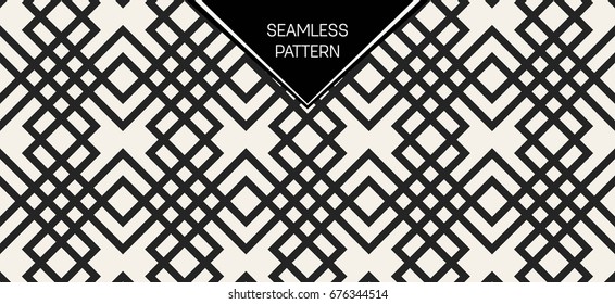 Abstract concept vector monochrome geometric pattern. Black and white minimal background. Creative illustration template. Seamless stylish texture. For wallpaper, surface, web design, textile, decor