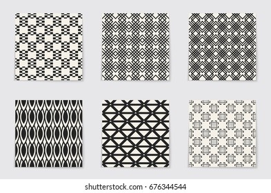 Abstract concept vector monochrome geometric pattern. Black and white minimal background. Creative illustration template. Seamless stylish texture. For wallpaper, surface, web design, textile, decor
