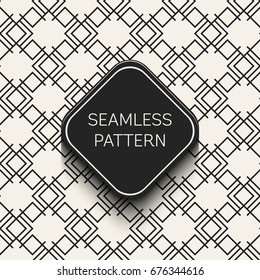 Abstract concept vector monochrome geometric pattern. Black and white minimal background. Creative illustration template. Seamless stylish texture. For wallpaper, surface, web design, textile, decor