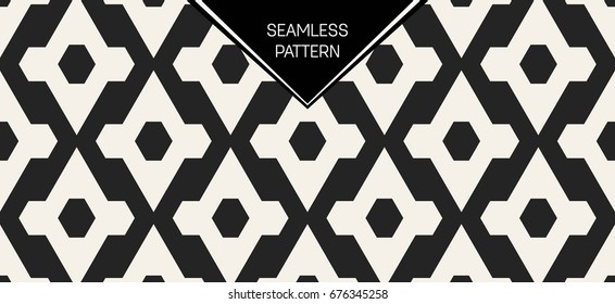 Abstract concept vector monochrome geometric pattern. Black and white minimal background. Creative illustration template. Seamless stylish texture. For wallpaper, surface, web design, textile, decor
