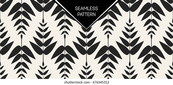 Abstract concept vector monochrome geometric pattern. Black and white minimal background. Creative illustration template. Seamless stylish texture. For wallpaper, surface, web design, textile, decor