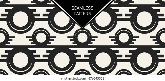 Abstract concept vector monochrome geometric pattern. Black and white minimal background. Creative illustration template. Seamless stylish texture. For wallpaper, surface, web design, textile, decor