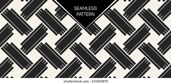 Abstract concept vector monochrome geometric pattern. Black and white minimal background. Creative illustration template. Seamless stylish texture. For wallpaper, surface, web design, textile, decor