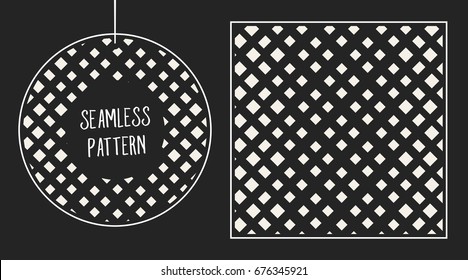Abstract concept vector monochrome geometric pattern. Black and white minimal background. Creative illustration template. Seamless stylish texture. For wallpaper, surface, web design, textile, decor