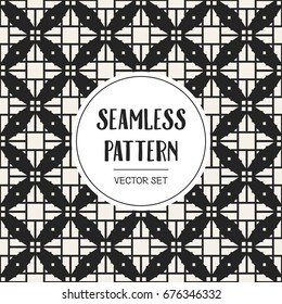 Abstract concept vector monochrome geometric pattern. Black and white minimal background. Creative illustration template. Seamless stylish texture. For wallpaper, surface, web design, textile, decor