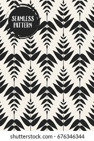 Abstract concept vector monochrome geometric pattern. Black and white minimal background. Creative illustration template. Seamless stylish texture. For wallpaper, surface, web design, textile, decor