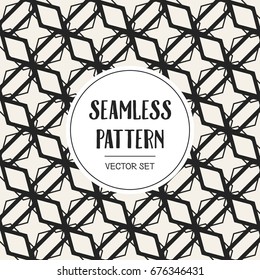 Abstract concept vector monochrome geometric pattern. Black and white minimal background. Creative illustration template. Seamless stylish texture. For wallpaper, surface, web design, textile, decor