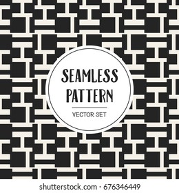 Abstract concept vector monochrome geometric pattern. Black and white minimal background. Creative illustration template. Seamless stylish texture. For wallpaper, surface, web design, textile, decor
