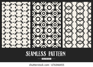 Abstract concept vector monochrome geometric pattern. Black and white minimal background. Creative illustration template. Seamless stylish texture. For wallpaper, surface, web design, textile, decor