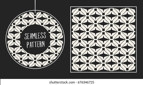 Abstract concept vector monochrome geometric pattern. Black and white minimal background. Creative illustration template. Seamless stylish texture. For wallpaper, surface, web design, textile, decor