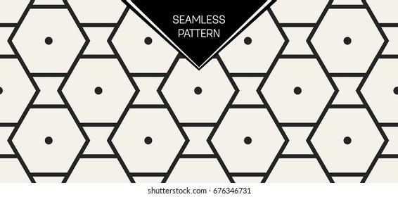 Abstract concept vector monochrome geometric pattern. Black and white minimal background. Creative illustration template. Seamless stylish texture. For wallpaper, surface, web design, textile, decor