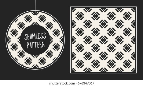 Abstract concept vector monochrome geometric pattern. Black and white minimal background. Creative illustration template. Seamless stylish texture. For wallpaper, surface, web design, textile, decor