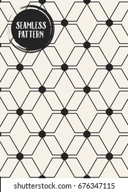 Abstract concept vector monochrome geometric pattern. Black and white minimal background. Creative illustration template. Seamless stylish texture. For wallpaper, surface, web design, textile, decor