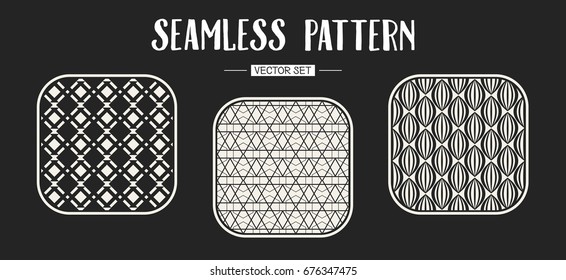 Abstract concept vector monochrome geometric pattern. Black and white minimal background. Creative illustration template. Seamless stylish texture. For wallpaper, surface, web design, textile, decor