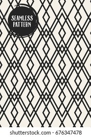 Abstract concept vector monochrome geometric pattern. Black and white minimal background. Creative illustration template. Seamless stylish texture. For wallpaper, surface, web design, textile, decor