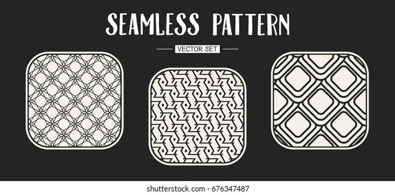 Abstract concept vector monochrome geometric pattern. Black and white minimal background. Creative illustration template. Seamless stylish texture. For wallpaper, surface, web design, textile, decor