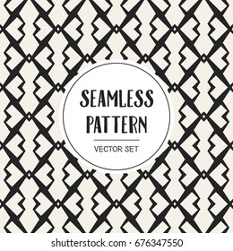 Abstract concept vector monochrome geometric pattern. Black and white minimal background. Creative illustration template. Seamless stylish texture. For wallpaper, surface, web design, textile, decor