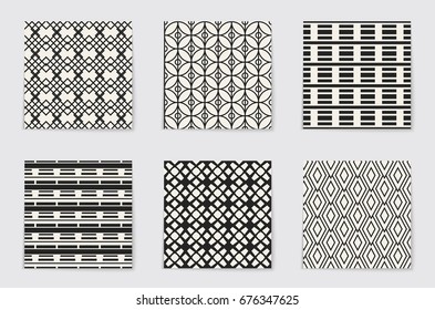 Abstract concept vector monochrome geometric pattern. Black and white minimal background. Creative illustration template. Seamless stylish texture. For wallpaper, surface, web design, textile, decor