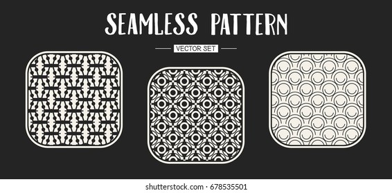 Abstract concept vector monochrome geometric pattern. Black and white minimal background. Creative illustration template. Seamless stylish texture. For wallpaper, surface, web design, textile, decor