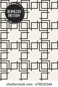 Abstract concept vector monochrome geometric pattern. Black and white minimal background. Creative illustration template. Seamless stylish texture. For wallpaper, surface, web design, textile, decor