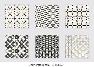 Abstract concept vector monochrome geometric pattern. Black and white minimal background. Creative illustration template. Seamless stylish texture. For wallpaper, surface, web design, textile, decor