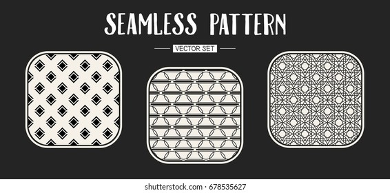 Abstract concept vector monochrome geometric pattern. Black and white minimal background. Creative illustration template. Seamless stylish texture. For wallpaper, surface, web design, textile, decor