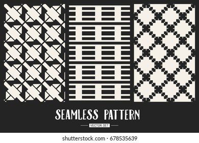Abstract concept vector monochrome geometric pattern. Black and white minimal background. Creative illustration template. Seamless stylish texture. For wallpaper, surface, web design, textile, decor
