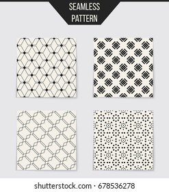 Abstract concept vector monochrome geometric pattern. Black and white minimal background. Creative illustration template. Seamless stylish texture. For wallpaper, surface, web design, textile, decor
