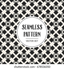 Abstract concept vector monochrome geometric pattern. Black and white minimal background. Creative illustration template. Seamless stylish texture. For wallpaper, surface, web design, textile, decor