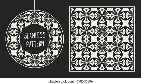 Abstract concept vector monochrome geometric pattern. Black and white minimal background. Creative illustration template. Seamless stylish texture. For wallpaper, surface, web design, textile, decor