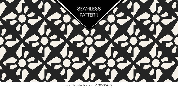 Abstract concept vector monochrome geometric pattern. Black and white minimal background. Creative illustration template. Seamless stylish texture. For wallpaper, surface, web design, textile, decor