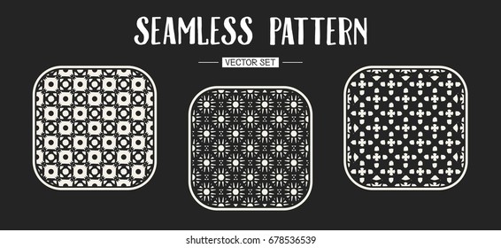 Abstract concept vector monochrome geometric pattern. Black and white minimal background. Creative illustration template. Seamless stylish texture. For wallpaper, surface, web design, textile, decor