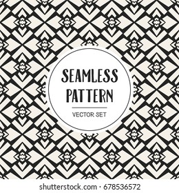 Abstract concept vector monochrome geometric pattern. Black and white minimal background. Creative illustration template. Seamless stylish texture. For wallpaper, surface, web design, textile, decor