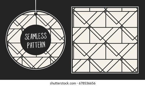 Abstract concept vector monochrome geometric pattern. Black and white minimal background. Creative illustration template. Seamless stylish texture. For wallpaper, surface, web design, textile, decor