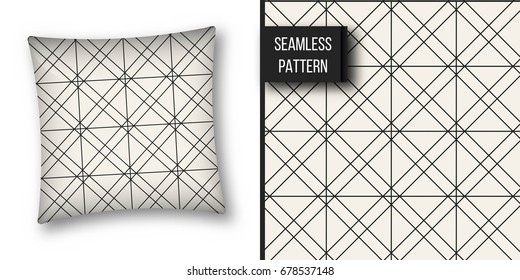 Abstract concept vector monochrome geometric pattern. Black and white minimal background. Creative illustration template. Seamless stylish texture. For wallpaper, surface, web design, textile, decor