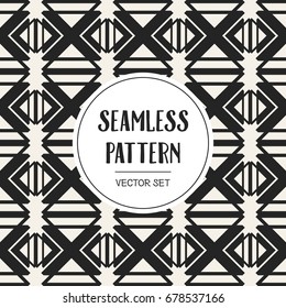 Abstract concept vector monochrome geometric pattern. Black and white minimal background. Creative illustration template. Seamless stylish texture. For wallpaper, surface, web design, textile, decor