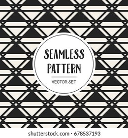 Abstract concept vector monochrome geometric pattern. Black and white minimal background. Creative illustration template. Seamless stylish texture. For wallpaper, surface, web design, textile, decor