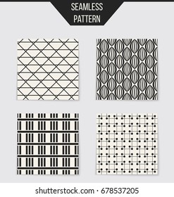 Abstract concept vector monochrome geometric pattern. Black and white minimal background. Creative illustration template. Seamless stylish texture. For wallpaper, surface, web design, textile, decor