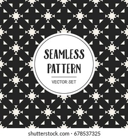 Abstract concept vector monochrome geometric pattern. Black and white minimal background. Creative illustration template. Seamless stylish texture. For wallpaper, surface, web design, textile, decor