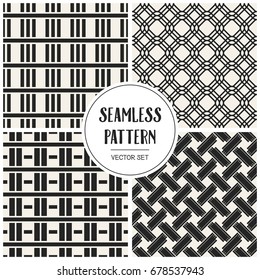 Abstract concept vector monochrome geometric pattern. Black and white minimal background. Creative illustration template. Seamless stylish texture. For wallpaper, surface, web design, textile, decor