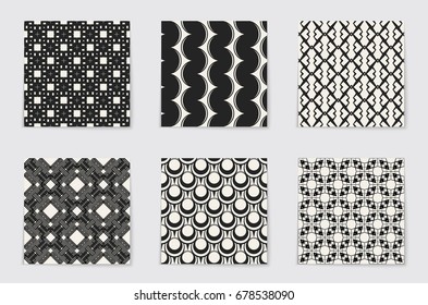 Abstract concept vector monochrome geometric pattern. Black and white minimal background. Creative illustration template. Seamless stylish texture. For wallpaper, surface, web design, textile, decor