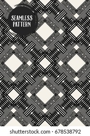 Abstract concept vector monochrome geometric pattern. Black and white minimal background. Creative illustration template. Seamless stylish texture. For wallpaper, surface, web design, textile, decor