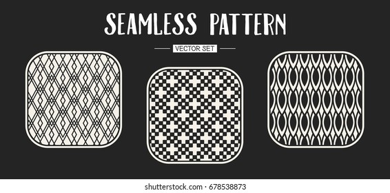Abstract concept vector monochrome geometric pattern. Black and white minimal background. Creative illustration template. Seamless stylish texture. For wallpaper, surface, web design, textile, decor