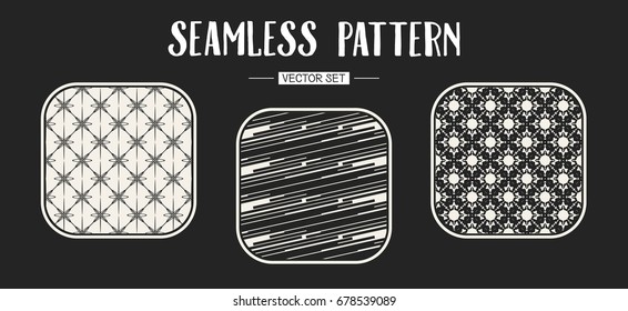 Abstract concept vector monochrome geometric pattern. Black and white minimal background. Creative illustration template. Seamless stylish texture. For wallpaper, surface, web design, textile, decor