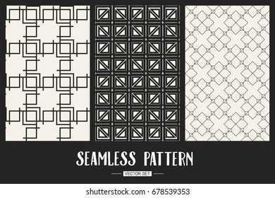 Abstract concept vector monochrome geometric pattern. Black and white minimal background. Creative illustration template. Seamless stylish texture. For wallpaper, surface, web design, textile, decor