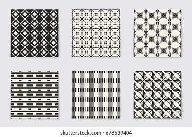Abstract concept vector monochrome geometric pattern. Black and white minimal background. Creative illustration template. Seamless stylish texture. For wallpaper, surface, web design, textile, decor