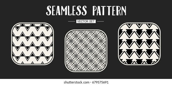Abstract concept vector monochrome geometric pattern. Black and white minimal background. Creative illustration template. Seamless stylish texture. For wallpaper, surface, web design, textile, decor
